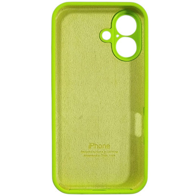 Накладка (з мікрофіброю) Silk Full Camera для iPhone 16- кислотно-зелений