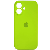 Накладка (з мікрофіброю) Silk Full Camera для iPhone 16- кислотно-зелений