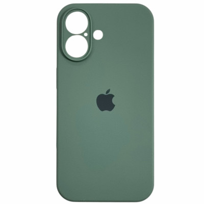 Накладка (з мікрофіброю) Silk Full Camera для iPhone 16- сосново-зелений