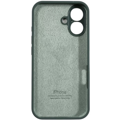 Накладка (з мікрофіброю) Silk Full Camera для iPhone 16- сосново-зелений