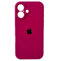Накладка (з мікрофіброю) Silk Full Camera для iPhone 16- червона троянда