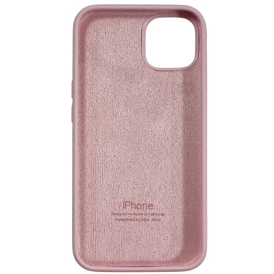 Накладка (з мікрофіброю) Silk Full Protective для iPhone 13- світло рожевий