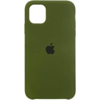 Накладка (з мікрофіброю) Silk Full Protective для iPhone 13- темно-оливковий