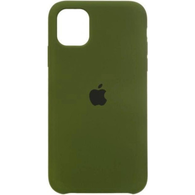Накладка (з мікрофіброю) Silk Full Protective для iPhone 13 Pro- темно-оливковий