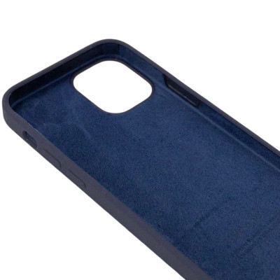 Накладка (з мікрофіброю) Silk Full Protective для iPhone 14- темно-синій