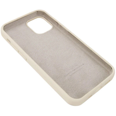 Накладка (з мікрофіброю) Silk Full Protective для iPhone 14- античний білий
