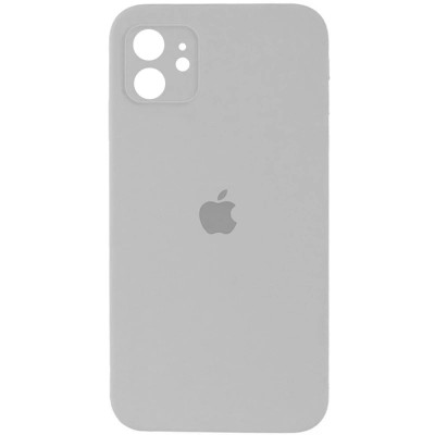 Накладка (з мікрофіброю) Silk Full Camera для iPhone 11 квадратні кути- світло-сірий