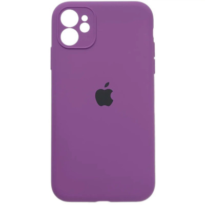 Накладка (з мікрофіброю) Silk Full Camera для iPhone 11 квадратні кути- ультра фіолетовий