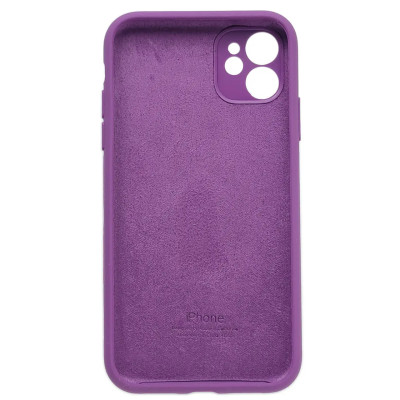 Накладка (з мікрофіброю) Silk Full Camera для iPhone 11 квадратні кути- ультра фіолетовий