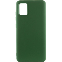 Накладка (з мікрофіброю) Silicone Cover Lakshmi для Samsung A71- темно-зелений
