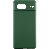 Накладка (з мікрофіброю) Silicone Cover Lakshmi Full Camera для Google Pixel 7- темно-зелений