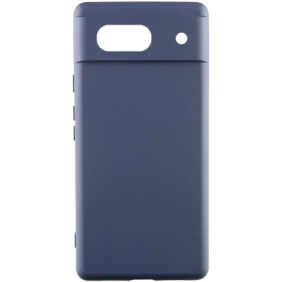 Накладка (з мікрофіброю) Silicone Cover Lakshmi Full Camera для Google Pixel 7a- темно-синій
