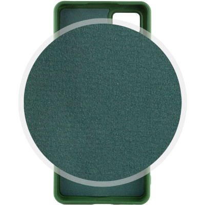 Накладка (з мікрофіброю) Silicone Cover Lakshmi Full Camera для Samsung S23 FE- темно-зелений
