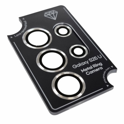 Скло захисне Lens Fixture на камеру для Samsung S25 Ultra- сріблястий