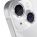Скло захисне Lens Fixture на камеру зі стразами для iPhone 15 / 15 Plus- сріблястий