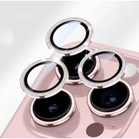 Скло захисне Lens Fixture на камеру зі стразами для iPhone 14 Pro / 14 Pro Max- рожевий Скло захисне Lens Fixture на камеру зі стразами для iPhone 14 Pro / 14 Pro Max- рожевий