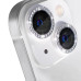 Скло захисне Lens Fixture на камеру зі стразами для iPhone 14 / 14 Plus- сріблястий
