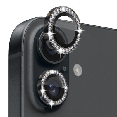 Скло захисне Lens Fixture на камеру зі стразами для iPhone 13 / 13 Mini- графітовий