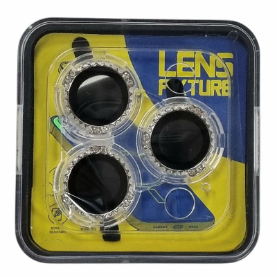 Скло захисне Lens Fixture на камеру зі стразами для iPhone 12 Pro Max- сріблястий Скло захисне Lens Fixture на камеру зі стразами для iPhone 12 Pro Max- сріблястий
