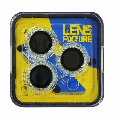 Скло захисне Lens Fixture на камеру зі стразами для iPhone 12 Pro Max- зелений Скло захисне Lens Fixture на камеру зі стразами для iPhone 12 Pro Max- зелений
