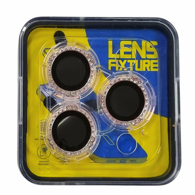 Скло захисне Lens Fixture на камеру зі стразами для iPhone 12 Pro Max- рожевий Скло захисне Lens Fixture на камеру зі стразами для iPhone 12 Pro Max- рожевий