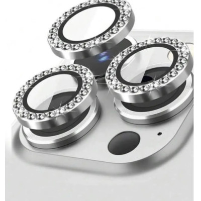 Скло захисне Lens Fixture на камеру зі стразами для iPhone 12 Pro- графітовий 