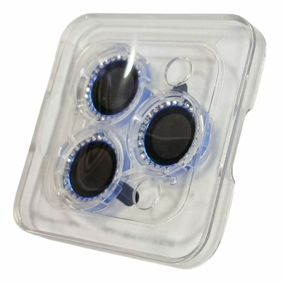 Скло захисне Lens Fixture на камеру зі стразами для iPhone 12 Pro- морський синій Скло захисне Lens Fixture на камеру зі стразами для iPhone 12 Pro- морський синій