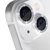 Скло захисне Lens Fixture на камеру зі стразами для iPhone 11 / 12 / 12 Mini- сріблястий Скло захисне Lens Fixture на камеру зі стразами для iPhone 11 / 12 / 12 Mini- сріблястий