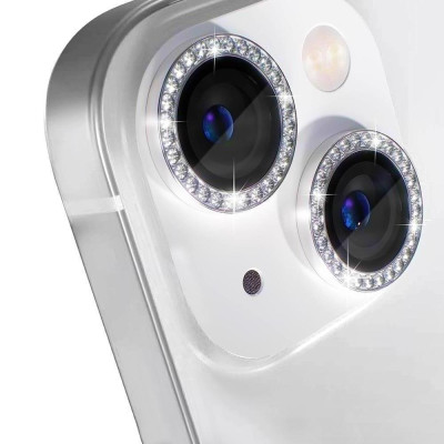 Скло захисне Lens Fixture на камеру зі стразами для iPhone 11 / 12 / 12 Mini- сріблястий Скло захисне Lens Fixture на камеру зі стразами для iPhone 11 / 12 / 12 Mini- сріблястий