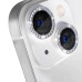 Скло захисне Lens Fixture на камеру зі стразами для iPhone 11 / 12 / 12 Mini- сріблястий