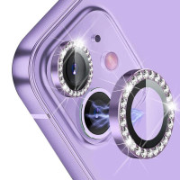 Скло захисне Lens Fixture на камеру зі стразами для iPhone 11 / 12 / 12 Mini- світло-фіолетовий Скло захисне Lens Fixture на камеру зі стразами для iPhone 11 / 12 / 12 Mini- світло-фіолетовий