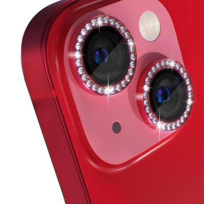 Скло захисне Lens Fixture на камеру зі стразами для iPhone 11 / 12 / 12 Mini- червоний Скло захисне Lens Fixture на камеру зі стразами для iPhone 11 / 12 / 12 Mini- червоний