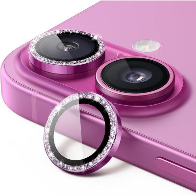 Скло захисне Lens Fixture на камеру зі стразами для iPhone 11 / 12 / 12 Mini- рожевий Скло захисне Lens Fixture на камеру зі стразами для iPhone 11 / 12 / 12 Mini- рожевий