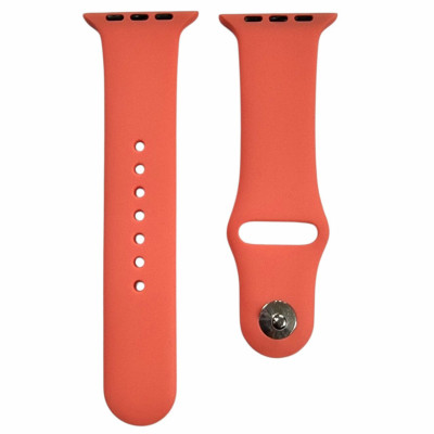 Ремінець силіконовий для Apple Watch 42(ser.1-3)/44/45/46/49mm (S)- №37 персиково-червоний Ремінець силіконовий для Apple Watch 42(ser.1-3)/44/45/46/49mm (S)- №37 персиково-червоний