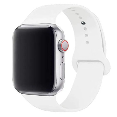 Ремінець силіконовий для Apple Watch 42(ser.1-3)/44/45/46/49mm (S)- №61 білий