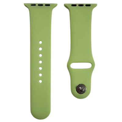 Ремінець силіконовий для Apple Watch 38/40/41/42mm(ser.10) (S)- №11 салатовий
