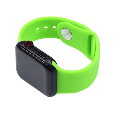 Ремінець силіконовий для Apple Watch 38/40/41/42mm(ser.10) (S)- №13 кислотно-зелений