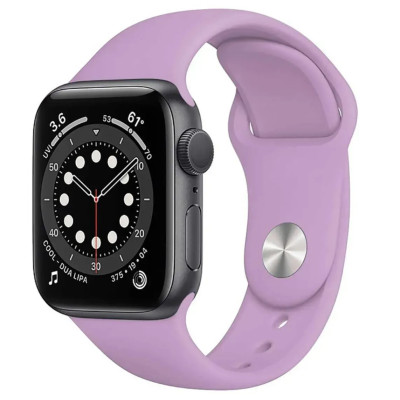 Ремінець силіконовий для Apple Watch 38/40/41/42mm(ser.10) (S)- №22 лавандовий