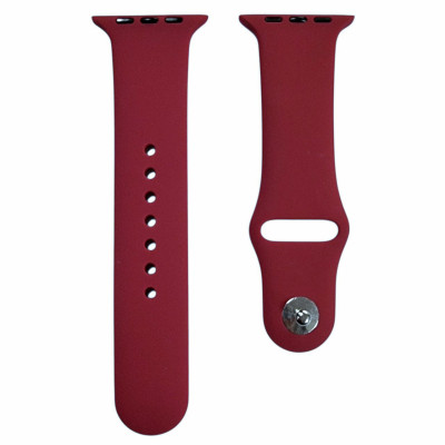 Ремінець силіконовий для Apple Watch 38/40/41/42mm(ser.10) (S)- №31 темно-червоний