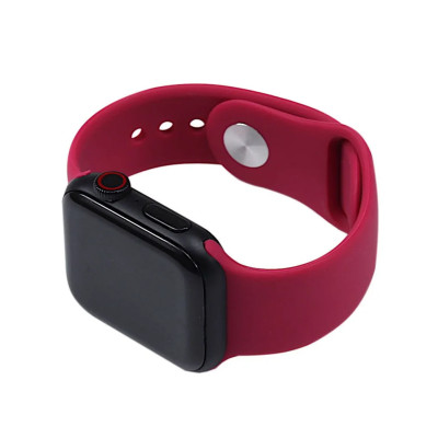 Ремінець силіконовий для Apple Watch 38/40/41/42mm(ser.10) (S)- №31 темно-червоний