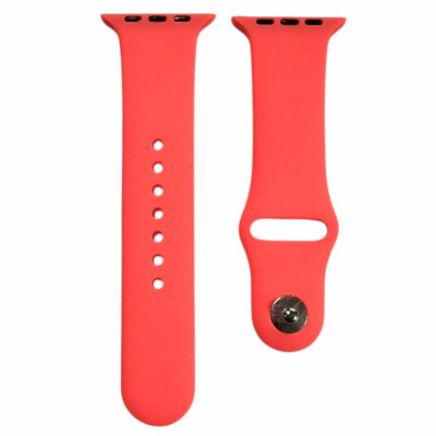 Ремінець силіконовий для Apple Watch 38/40/41/42mm(ser.10) (S)- №39 яскраво-кораловий
