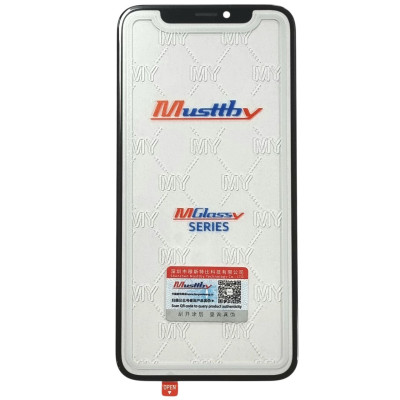 Скло дисплея Musttby Original з OCA-плівкою для iPhone 12 Pro Max з олеофобним покриттям, з сіткою динаміка, 0.8mm, 9H, Black