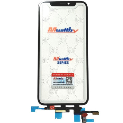 Сенсор Musttby Original для телефону iPhone Xs з рамкою, з мікросхемою, з коротким шлейфом, з OCA плівкою, Black