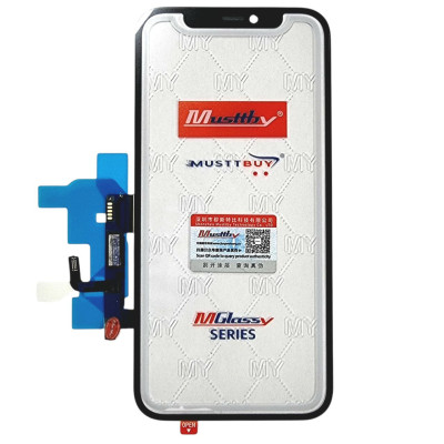 Сенсор Musttby Original для телефону iPhone 12 Pro / 12 з рамкою, з мікросхемою, з OCA плівкою, Black