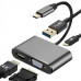 Перехідник USB-C 4 in 1 (PD+HDMI+VGA+USB 4K)