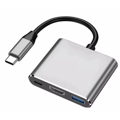 Перехідник USB-C 3 in1 (HDMI+PD+USB) 4K Перехідник USB-C 3 in1 (HDMI+PD+USB) 4K