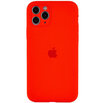 Накладка (з мікрофіброю) Silk Full Camera для iPhone 12 Pro Max- червоний