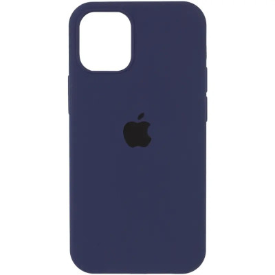 Накладка (з мікрофіброю) Silk Full Protective для iPhone 13 mini- темно-синій