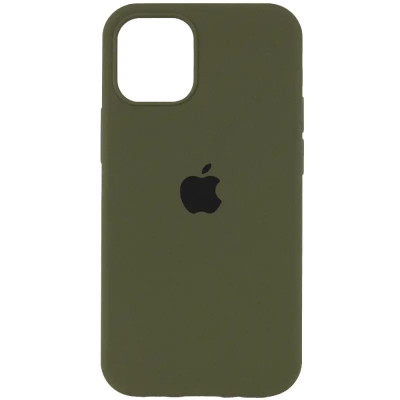 Накладка (з мікрофіброю) Silk Full Protective для iPhone 13 mini- темно-оливковий