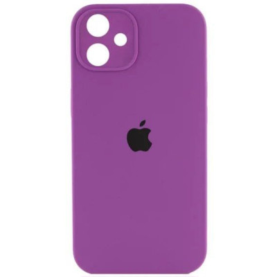 Накладка (з мікрофіброю) Silk Full Camera для iPhone 11 квадратні кути- виноградний